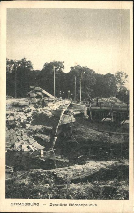 Strasbourg Alsace zerstörte Rheinbrücke