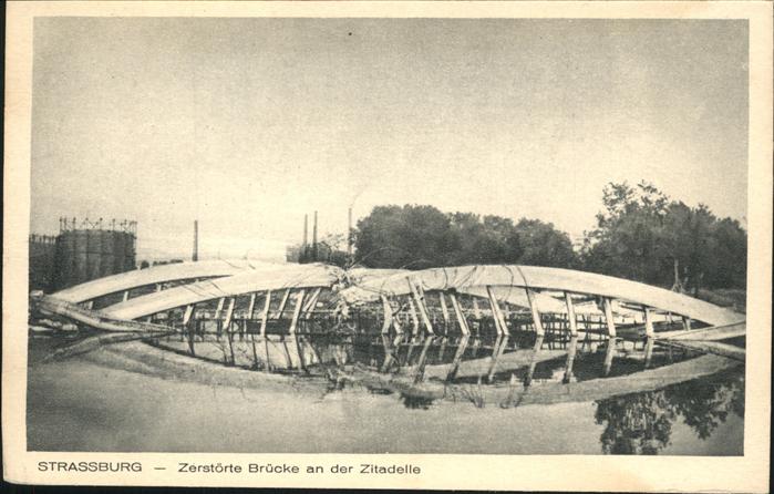 Strasbourg Alsace zerstörte Brücke an der Zitadelle