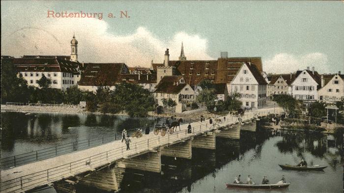 Rottenburg Neckar Brücke Kutsche Boot