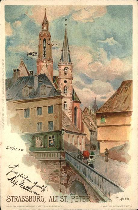 Strasbourg Alsace St Peter Künstler F Hoch