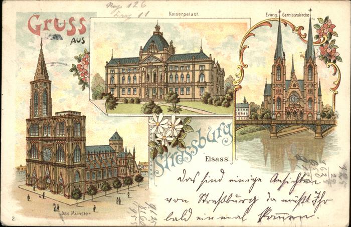 Strasbourg Alsace Kaiserpalast Garnisons Kirche Münster