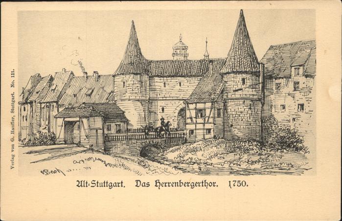 Stuttgart Herrenbergerthor Künstler M Bach