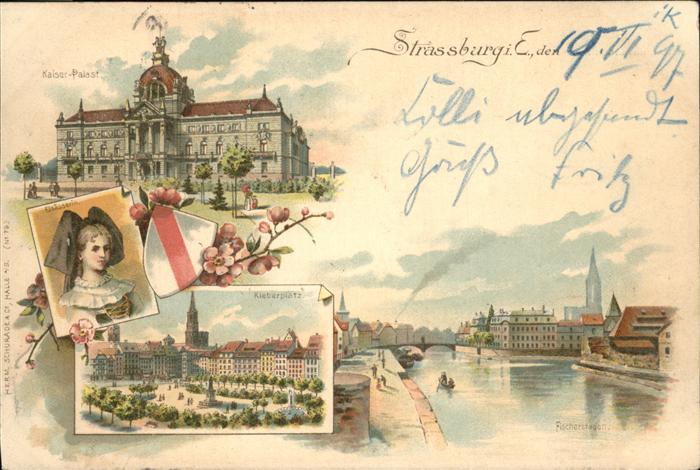 Strasbourg Alsace Kaiserpalast Kleberplatz Elsässerin