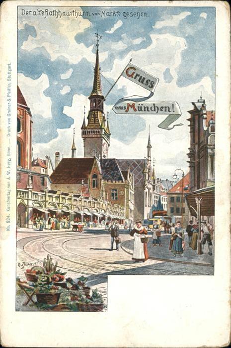 Muenchen Rathausthurm Künstler Ruppert