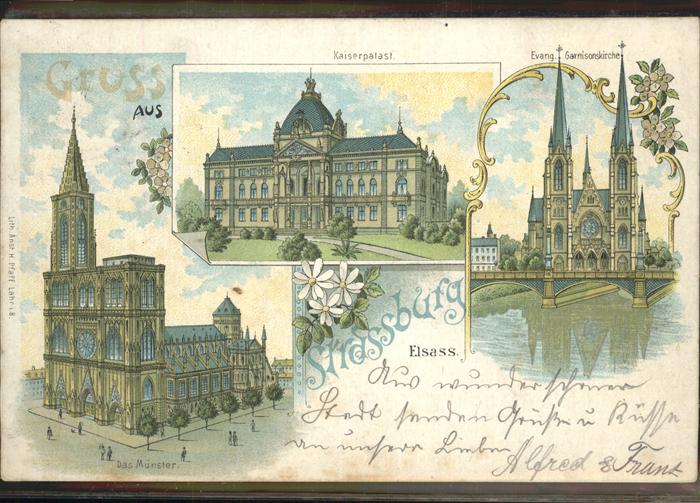 Strasbourg Alsace Kaiserpalast Münster Garnisonkirche