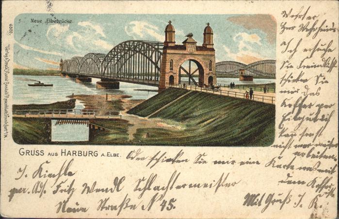 Harburg Hamburg Elbebrücke Schiff