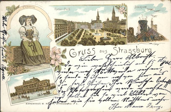 Strasbourg Alsace Storchennest Kleberplatz Elsässerin