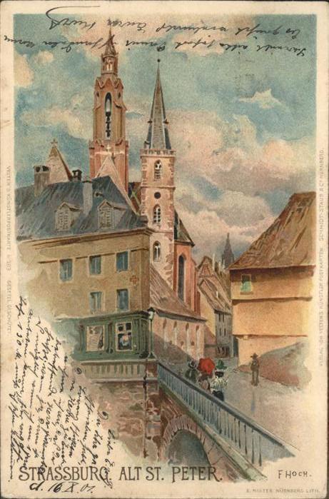 Strasbourg Alsace St Peter Künstler F Hoch
