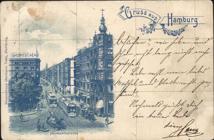 Hamburg Hermannstrasse Strassenbahn Kutsche