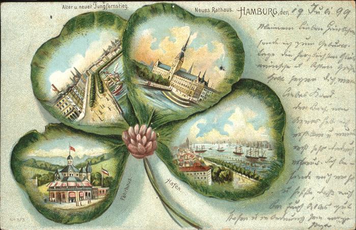 Hamburg Kleeblatt Rathaus Jungfernstieg Fährhau