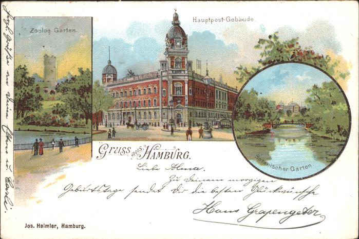 Hamburg Botanischer Garten Hauptpost Zoologisch