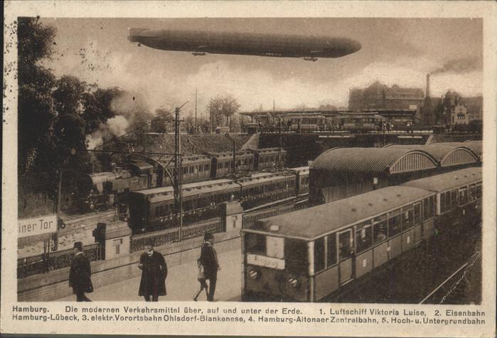 HAMBURG  CITY Luftschiff Luise Eisenbahn