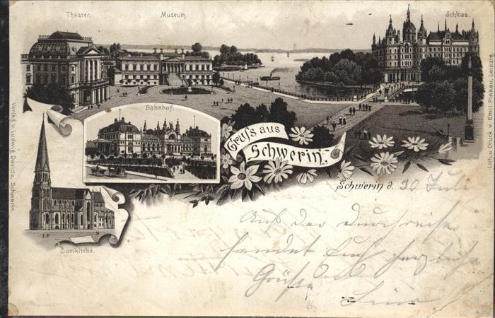 Schwerin Mecklenburg Schloss Theater Museum Domkirche Bahnho