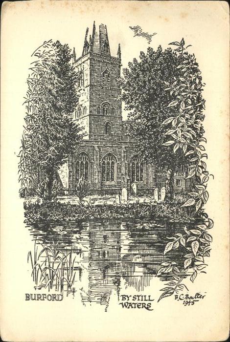 Burford West Oxfordshire Still Waters Kuenstlerkarte
