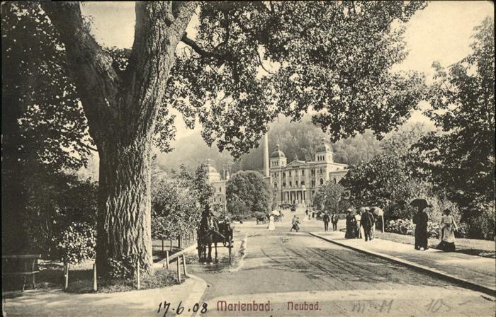 Marienbad Tschechien Boehmen Neubad Park Pferdekutsche Böhmen