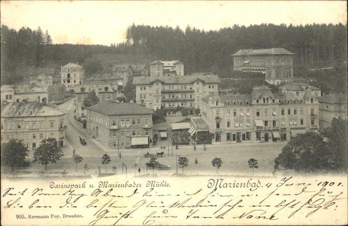 Marienbad Tschechien Boehmen Casinopark und Marienbader Mühle Böhmen
