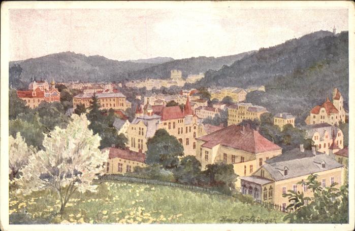 Marienbad Tschechien Boehmen Panorama Böhmen Künstlerkarte