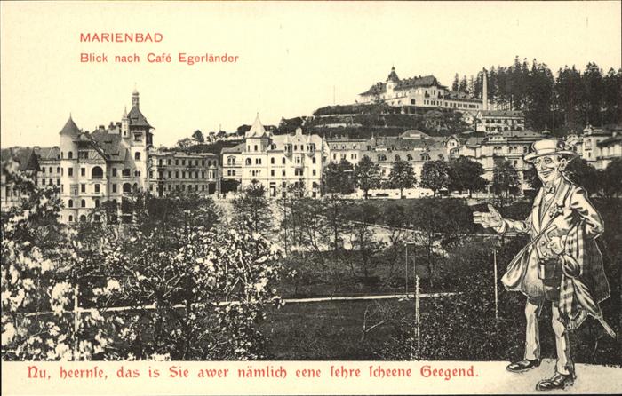 Marienbad Tschechien Boehmen Blick nach Höhenhotel Cafe Egerländer B