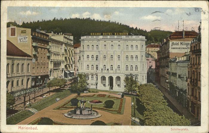 Marienbad Tschechien Boehmen Schillerplatz Grand Hotel Klinger Brunn