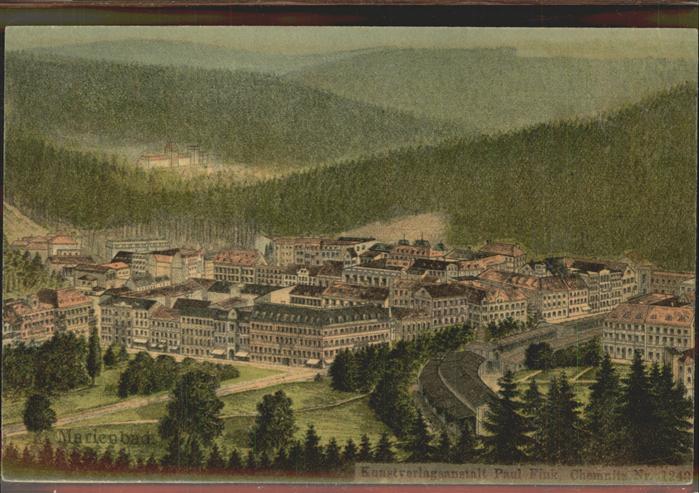 Marienbad Tschechien Boehmen Panorama Böhmen Künstlerkarte