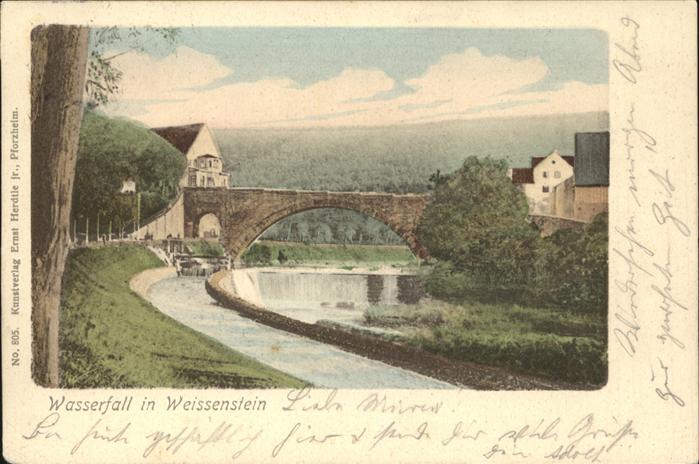 Dillweissenstein Die Steinerne Brücke mit Wasserfall