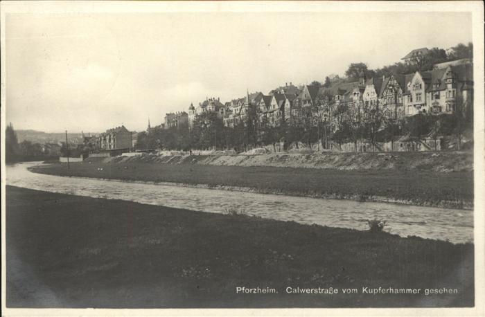 Pforzheim Calwerstrasse vom Kupferhammer gesehen