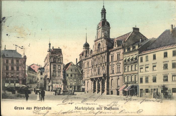 Pforzheim Marktplatz mit Rathaus