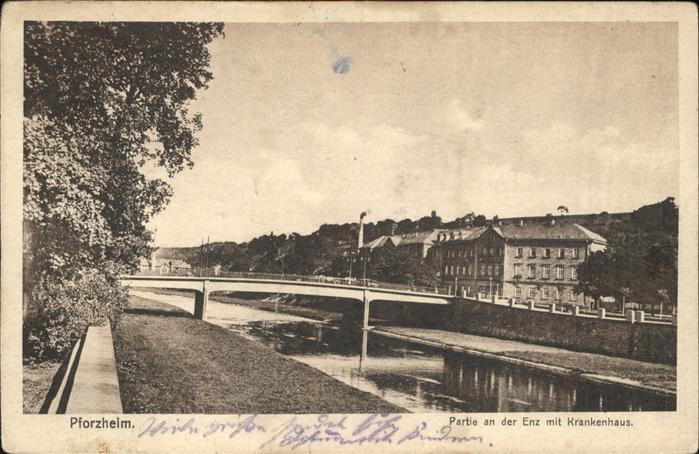 Pforzheim Partie an der Enz mit Krankenhaus