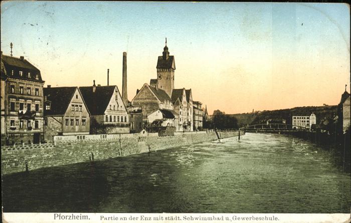 Pforzheim Partie an der Enz mit Schwimmbad und Ge