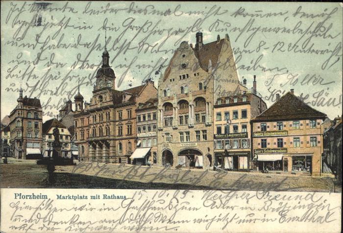 Pforzheim Marktplatz mit Rathaus