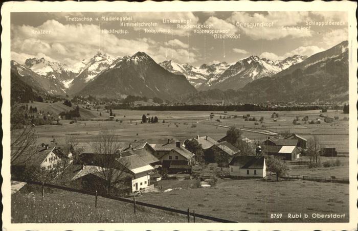 Rubi Ortsansicht mit Alpenpanorama