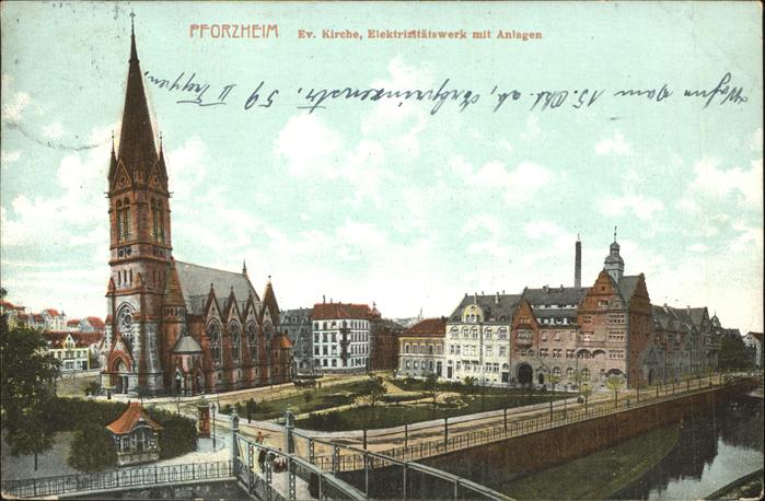 Pforzheim Ev Kirche Elektrizitätswerk mit Anlagen