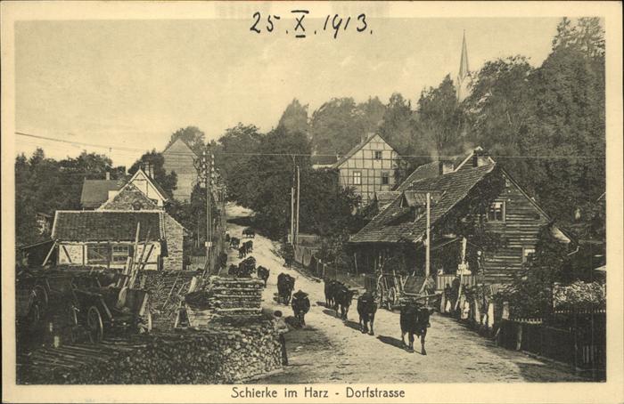 Schierke Harz Dorfstrasse Kuhherde