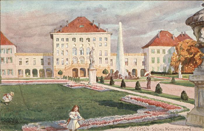 Muenchen Bayern Schloss Nymphenburg Kuenstlerkarte
