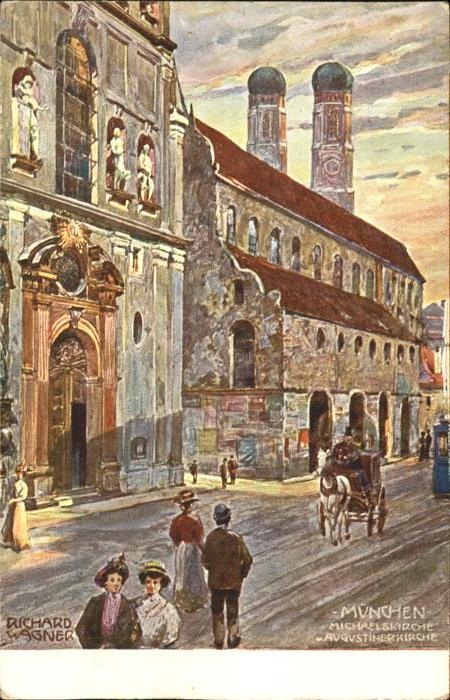 Muenchen Bayern Michaelskirche Augustinerkirche Kuenstlerkarte