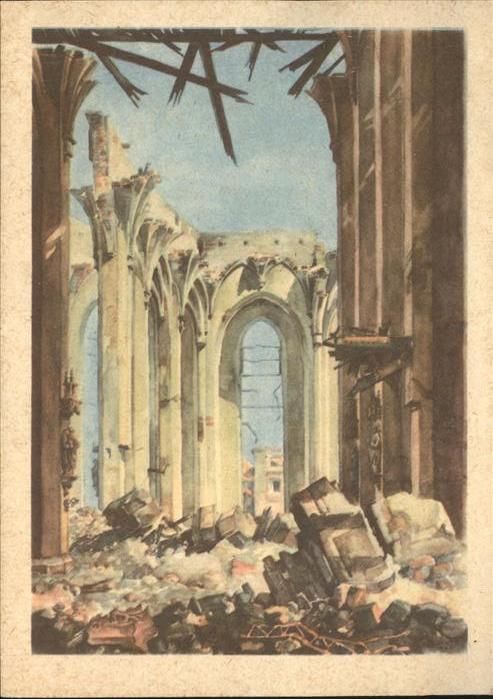 Muenchen Bayern 1944 Zerstoertes Hauptschiff der Muenchener Frauenkirche Kuenstl