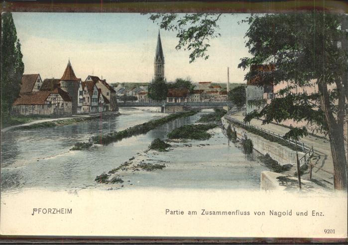 Pforzheim Partie am Zusammenfluss von Nagold und