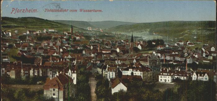 Pforzheim Totalansicht vom Wasserturm