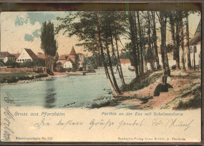 Pforzheim Partie an der Enz mit Schelmentor