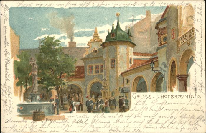 Muenchen Hofbräuhäus Künstlerkarte