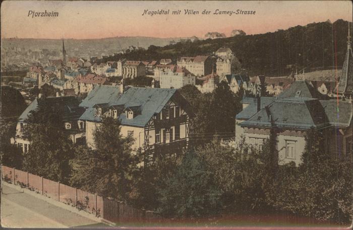 Pforzheim Nagoldtal mit Villen der Lamey Strasse