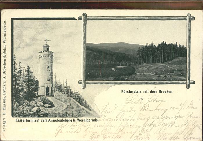 Wernigerode Harz Kaiserplatz auf dem Armeleuteberg und F