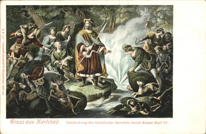 Karlsbad Eger Entdeckung des Karlsbader Sprudels durc