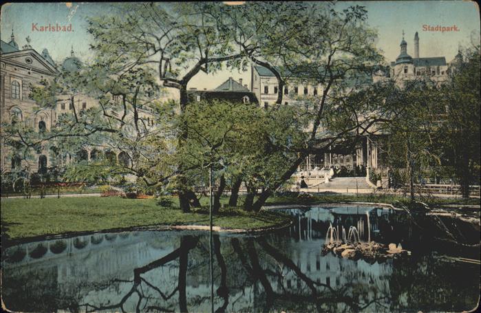 Karlsbad Eger Partie im Stadtpark Teich