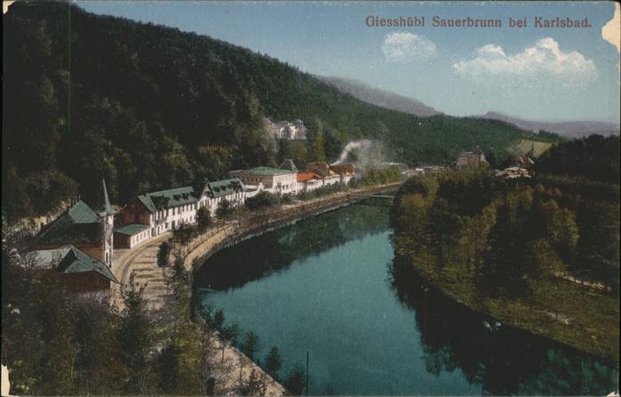 Giesshuebl-Sauerbrunn Tschechien Teilansicht Partie am Fluss