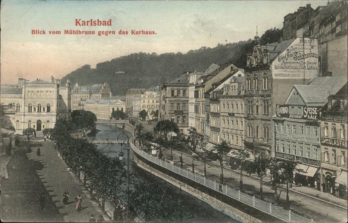 Karlsbad Eger Blick vom Mühlbrunn gegen das Kurhaus
