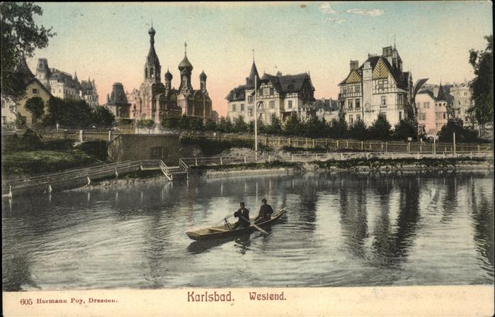 Karlsbad Eger Westend Villenkolonie Paddelboot