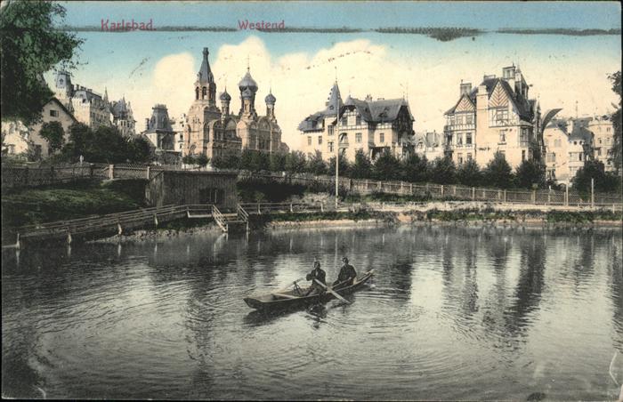 Karlsbad Eger Westend Villenkolonie Paddelboot
