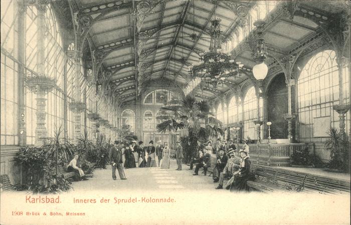 Karlsbad Eger Inneres der Sprudel Kolonnade