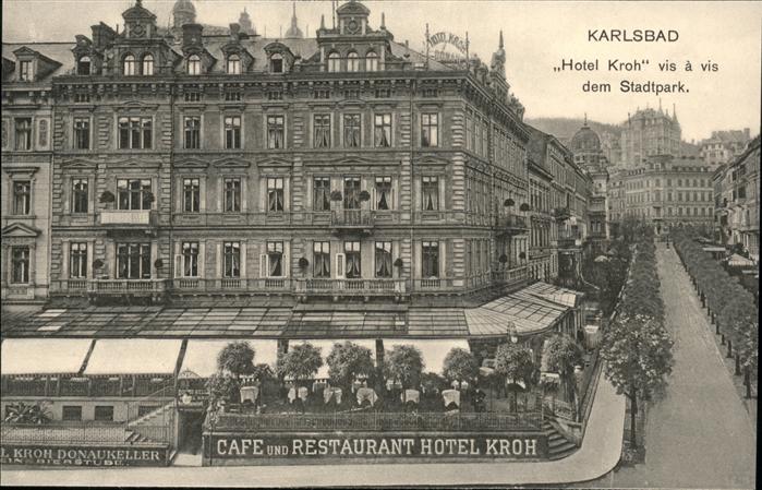 Karlsbad Eger Hotel Restaurant Kroh beim Stadtpark